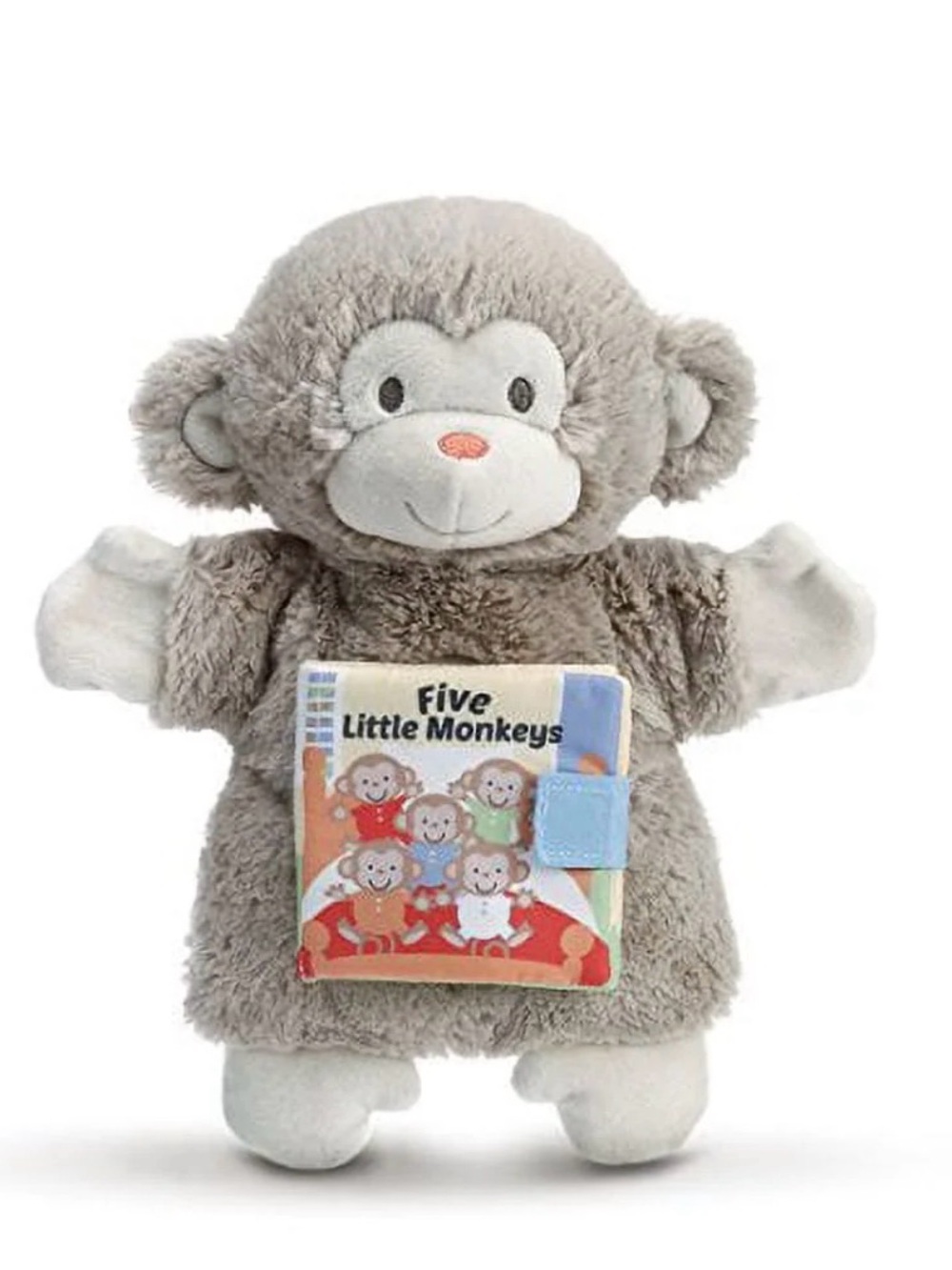 NWOT DEMDACO Plush Five Little Monkeys Puppet Book Fabric Nat & Jules Story Time